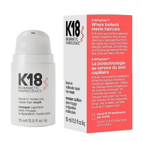 K18 건조 손상헤어 리브인 헤어 마스크 15ml, 1개