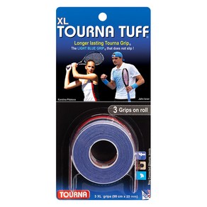 투나 TOURNA TUFF XL 투나 터프 오버그립 3개입 테니스 배드민턴 라켓 그립테이프, TOURNA TUFF 블루 3개입