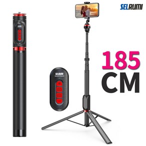 안드로이드 전용 줌기능 185CM 블루투스 스마트폰 삼각대 SEL-ML185K 셀카봉삼각대, 블랙레드, 1개