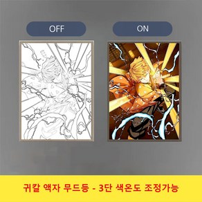 [무드등] 귀멸의 칼날 굿즈 귀칼 LED 액자 무드등 감성 무드등 애니메이션 캐릭터 무드등 생일선물 [D-DM-D002], CH17, A4 SUB 플러그 22*31CM