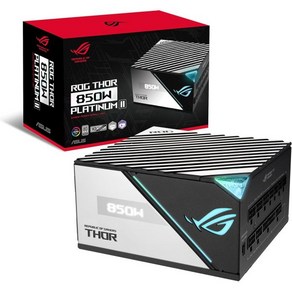 ROG Thor 1200W Platinum II 완전 모듈식 전원 80 Lambda A 인증 히트싱크 135mm PWM 팬 0dB 모드 OLED 패널 슬리브 케이블 Aura S