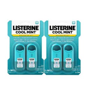 Listeine 리스테린 쿨민트 포켓미스트 Cool mint Pocketmist, 7.7ml, 4개