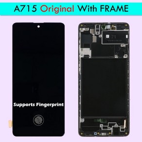 스마트폰 액정 교체 부품 6.7 인치 AMOLED 오리지널 삼성 호환 갤럭시 A71 A715 A715F A715FD LCD 디스플레이 터치스크린 디지타이저 스크린, Oiginal With Fame, 1개