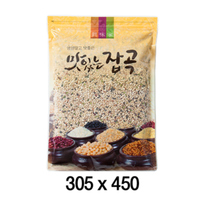 팩플러스 맛있는잡곡(지퍼형) 305x450 (4kg) 100매 농산물봉투 / 잡곡 / 쌀 / 지퍼백, 1개