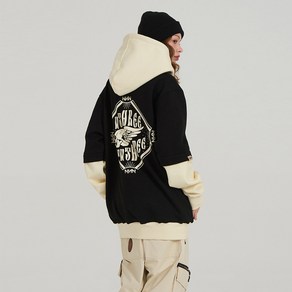 2324 NNN - Skull Layeed style - HOOD - 블랙+아이보리