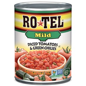 Rotel Diced Tomatoes with Green Chiles Mild 10 Oz 로텔 녹색 고추를 곁들인 다진 토마토 마일드 10온스