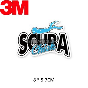 다이빙스티커 3M 방수 패디 GUE PADI SDI UTD DIVE 다이버, 14. SCUBA CHICK 스티커 DS14