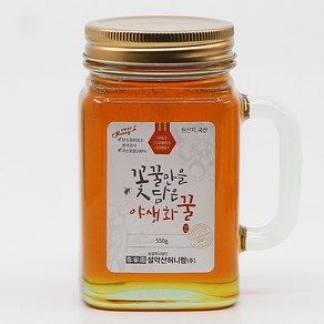 [꽃꿀100%] 머그 야생화꿀 550g (일벌이 꽃에서만 얻어온 꽃꿀100%), 없음, 1개