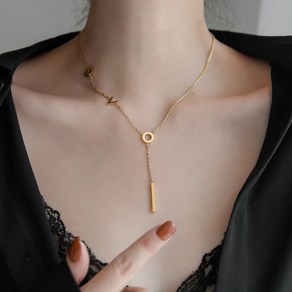 swygsqql18K 황금색 목걸이화이트데이 선물 하트 이니셜 팬던트 고급 14K 18K 금목걸이 여자친구 여자목걸이