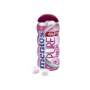 Mentos 멘토스 퓨어 프레쉬 버블껌맛 츄잉껌 30g Bubble Fesh, 1개