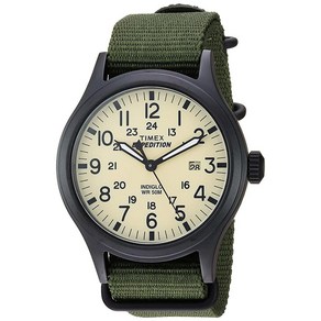 Timex 익스페디션 스카우트 남성용 손목시계 그린 40mm 나일론 스트랩 (T49961)