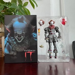 NECA 페니와이즈 조커 액션 피규어 장난감 인형 공포 할로윈 크리스마스 선물 책장 장식 18cm