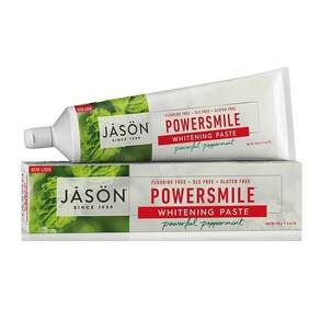 제이슨 화이트닝 치약 170g 2팩 파워스마일 Jason PoweSmile Whitening Toothpaste Poweful Peppemint, 2개