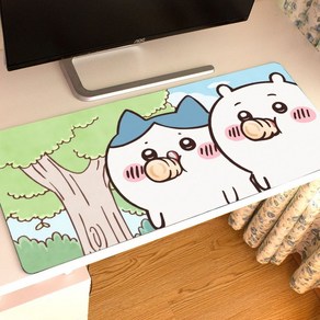 치이카와 마우스패드 장패드 인테리어장식품 우사기 하치와레 59종, 2mm × 700x400mm × W × 1개, 2mm * 700x400mm * L * 1개, 1개
