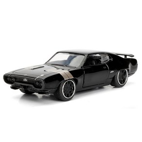 Jada Dom Plymouth GTX 블랙 실버 스트라이프 분노의 질주 F8 영화 1/32 다이캐스트 모델 자동차 964566, Jada Dom Plymouth GTX 블랙 실버 스트