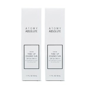 [ATOMY] 애터미 앱솔루트 스노우 톤업 에센스 썬스크린 썬크림 50ml, 50g, 2개