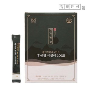 정직한삼 활기찬하루 6년근 홍삼정 데일리 100포, 100회분, 1개