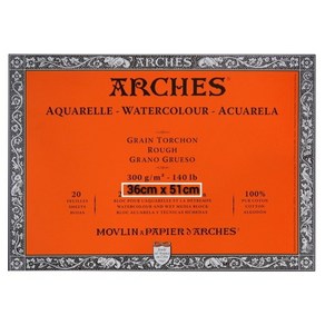 캔손 아르쉬 수채화 패드 300g 4면제본 20매 황목 36x51cm 아르쉬 패드 CANSON ARCHES