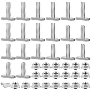 20 세트 해머헤드 볼트 세트 M8*20/M8*25 T-너트 고정 공구 플랜지 너트가 있는 온실 볼트 PV 태양광 마운팅 레일용 잠금 너트가 있는 해머헤드 볼트