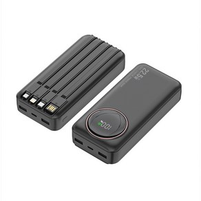 50000mAh 대용량 보조배터리 고속충전 30000mAh PD 22.5W QC3.0 잔량표시, 블랙