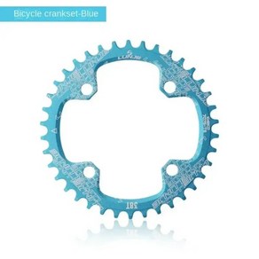 크랭크 LUNJE 자전거 셋 104BCD 38T 라운드 좁은 와이드 체인 링 MTB 산악 용, 5) 36T, 2) 파란