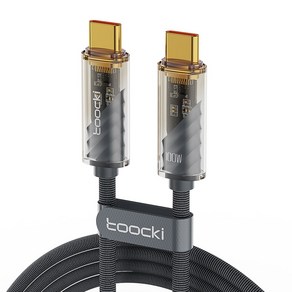 TOOCKI C타입 초고속충전 케이블 100W 투명 제2대 PD C to C, 2m, 랜덤, 4개