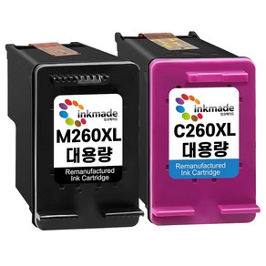 잉크메이드 INK-M260 INK-C260 대용량 재생잉크 세트 SL-J2160W SL-J2165W, 1개, 검정,칼라