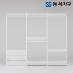 동서가구 몬티아 철제 시스템 셀프 드레스룸/2400 3단 서랍행거 DF643460