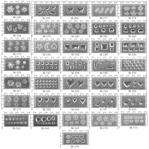 36pcs 네일 아트 실리콘 조각 금형 아크릴 네일 매니큐어 실리콘 몰드
