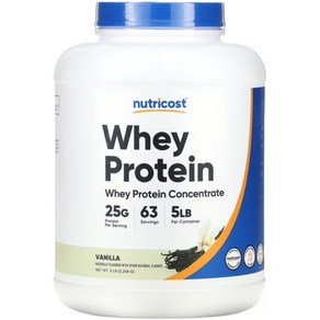 Nuticost Whey Potein Concentate 농축 유청 단백질 바닐라 2268g, 2.268kg, 1개