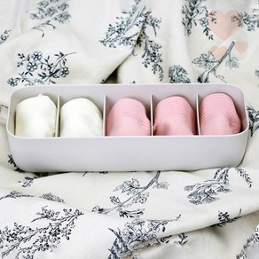 5칸 속옷정리함 그레이 드레스룸 요일 수납박스 양말 생리대 서랍 트레이