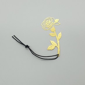 MARKET.MR_ 장미 디자인 금속책갈피 골드 북마크 북클립 책갈피 성경책갈피 금속책갈피, 1개
