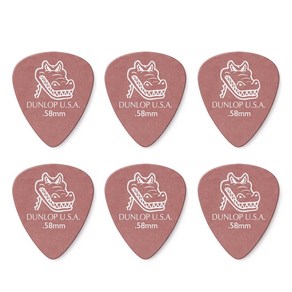 지엠뮤직_세트(6)던롭피크417R.58 Gato Gip 0.58mm 게이터그립 스탠다드 Dunlop PICK (No.1세트), 단품, 1개