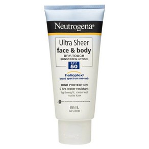 Neutogena 뉴트로지나 울트라 쉬어 페이스 바디 드라이 터치 선스크린 자외선 차단제 SPF 50 88ml, 1개