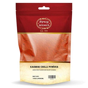 Kashmii Chili Powde  14 oz esealable bag  All 카슈미르 칠리 파우더  14온스 재밀봉 가능한 가방  모든 천연 Deggi Mich, 1개, 396g