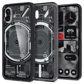 Spigen Nothing Phone 2 TPU MIL ACS06996 케이스 클리어 범퍼 케이스 2중 구조 미군 규격 취득 내충격