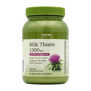 GNC 밀크 씨슬 1300mg 엑스트라 스트렝스 캐플렛, 60정, 1개