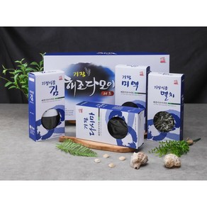 [기장식품] 해조다모아 15호 (기장미역100g + 기장다시마100g + 돌김50장 + 멸치(중멸)300g), 1세트