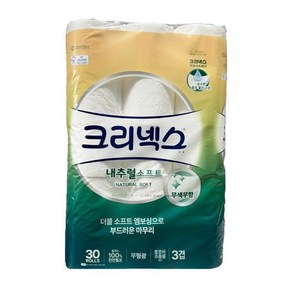 크리넥스 내추럴소프트 3겹 30M 30롤, 1개