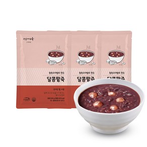 [TG006] 로뎀푸드 서울마님죽 달콤팥죽 500g 3팩 SET (옹심이 미포함), 3개