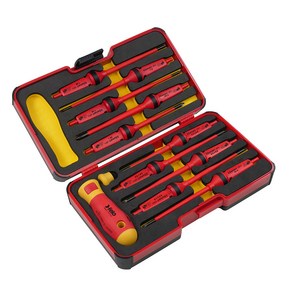 (펠로)독일산 E-SMART 슬림 절연 드라이버 12P세트(063 812 06)E-smat slim VDE - patented set with blades in stongbox, 1개