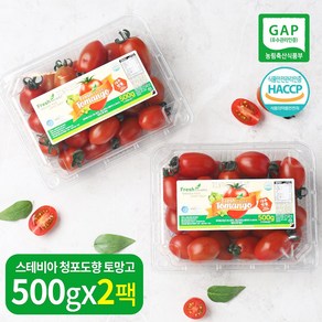 장보남 스테비아 방울토마토 청포도향 토망고 500gx2팩, 1박스, 1kg(500gx2팩)