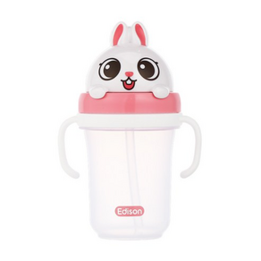 에디슨 프렌즈 흘림방지 입체 빨대컵 2 300ml, 토끼래니, 1개