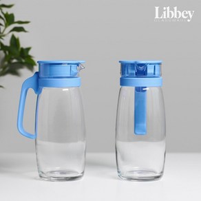 1+1 냉장고 유리 물병 손잡이 보리차 물통, 2개, 1150ml