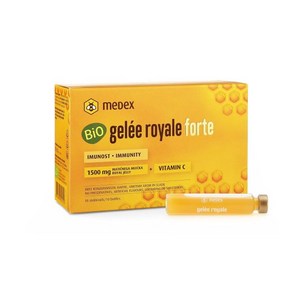 [B07MW8R6VG] Medex Royal Jelly FORTE 1500mg 로얄 젤리로 매우 강력함 앰플에 담긴 액체 개봉 용이 비타민 C 함유 10 x 9 ml, 1개