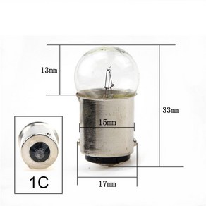 브레이크 신호 전구 표시등 후진용 고휘도 백색광 BA15S 6V 12V 24V 36V 10, 1C, 24V10W, 1개