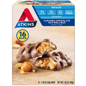 앳킨스 Atkins 스낵 바 단백질 간식 16개입, 704g, 16개