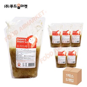맘스맘 유자드레싱소스 2Kg 대용량 냉장 한박스 (2Kg x 5ea) 아이스박스무료, 5개