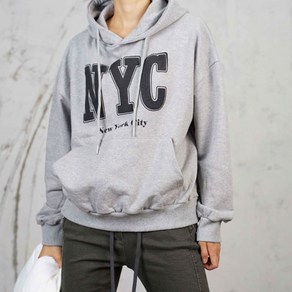 여성 NYC 발포프린팅 후드 맨투맨
