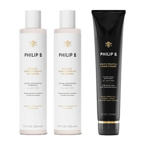 필립비 / PHILIP B [필립비] (3PACK) 젠틀 컨디셔닝 샴푸 220ml X2 + 화이트 트러플 컨디셔너 178ml, 1세트, 620ml